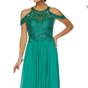 Green Jeweled Bridesmaid Long dress